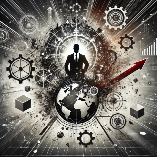 DALL·E 2024-12-26 08.03.10 – An artistic representation emphasizing the challenges faced by companies relying solely on the experience of leaders without structured management met